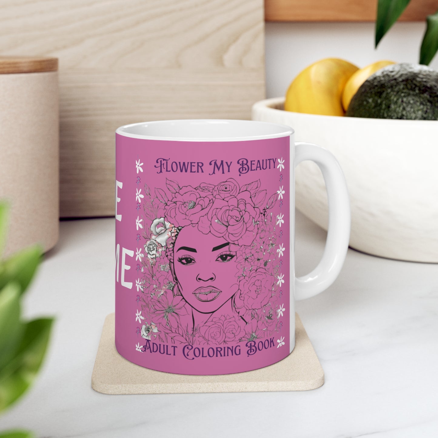 Flower My Beauty ME TIME Ceramic Mug 11oz