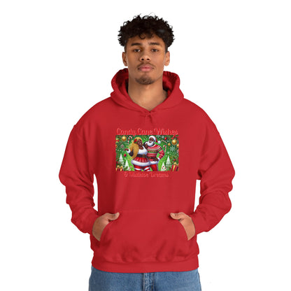 Candy Cane Wishes Hooded Sweatshirt - Cozy Holiday Apparel for Festive Cheer