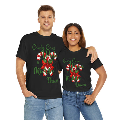 Candy Cane Wishes Unisex Heavy Cotton Tee - Festive Holiday Shirt