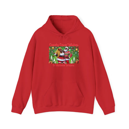 Candy Cane Wishes Hooded Sweatshirt - Cozy Holiday Apparel for Festive Cheer