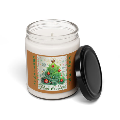 Christmas Comfort Scented Soy Candle - Peace & Love - Holiday Aromatherapy Decor