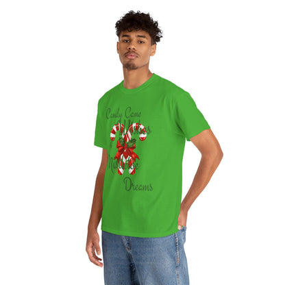 Candy Cane Wishes Unisex Heavy Cotton Tee - Festive Holiday Shirt