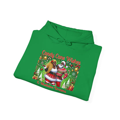 Candy Cane Wishes Hooded Sweatshirt - Cozy Holiday Apparel for Festive Cheer