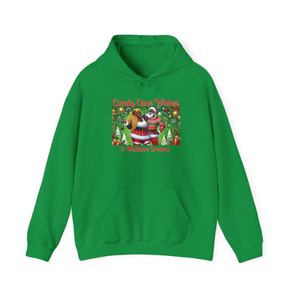 Candy Cane Wishes Hooded Sweatshirt - Cozy Holiday Apparel for Festive Cheer