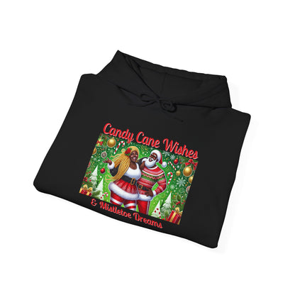 Candy Cane Wishes Hooded Sweatshirt - Cozy Holiday Apparel for Festive Cheer