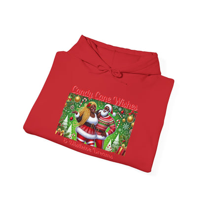 Candy Cane Wishes Hooded Sweatshirt - Cozy Holiday Apparel for Festive Cheer