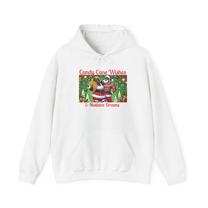 Candy Cane Wishes Hooded Sweatshirt - Cozy Holiday Apparel for Festive Cheer