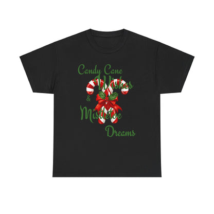 Candy Cane Wishes Unisex Heavy Cotton Tee - Festive Holiday Shirt