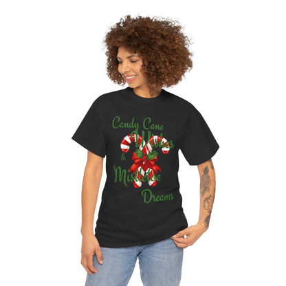 Candy Cane Wishes Unisex Heavy Cotton Tee - Festive Holiday Shirt