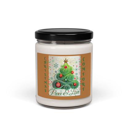 Christmas Comfort Scented Soy Candle - Peace & Love - Holiday Aromatherapy Decor