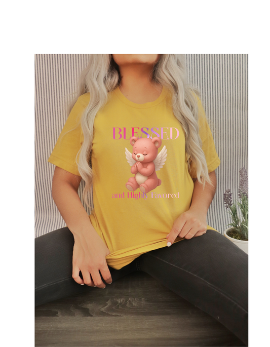 Blessed & Highly Favored Angel Bear Tee